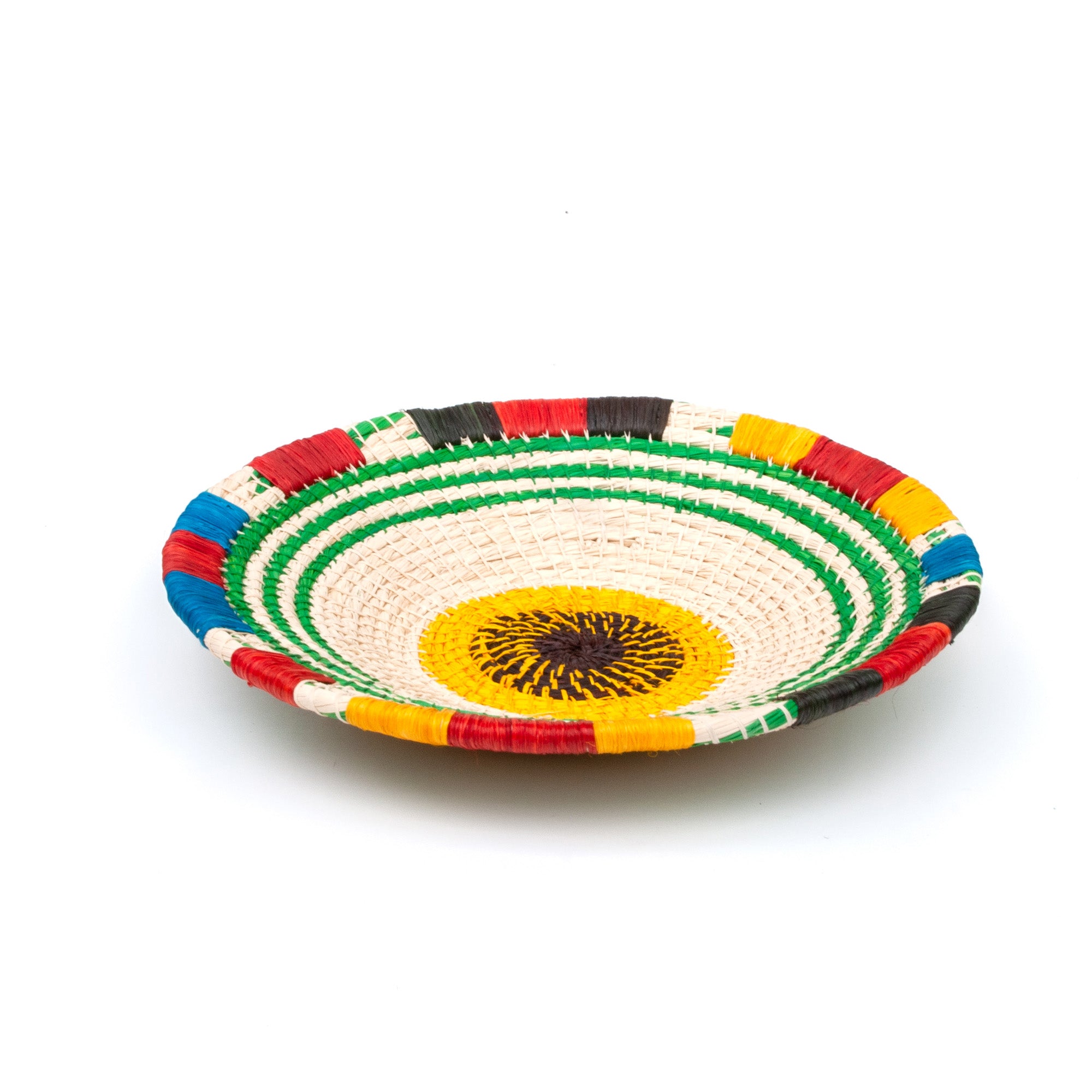 RAINBOW AROUND THE SUN - HANDMADE CHAMBIRA PALM FIBER BASKET - WOVEN BY ARTISAN FROM PERUVIAN AMAZON - Amazon Ecology