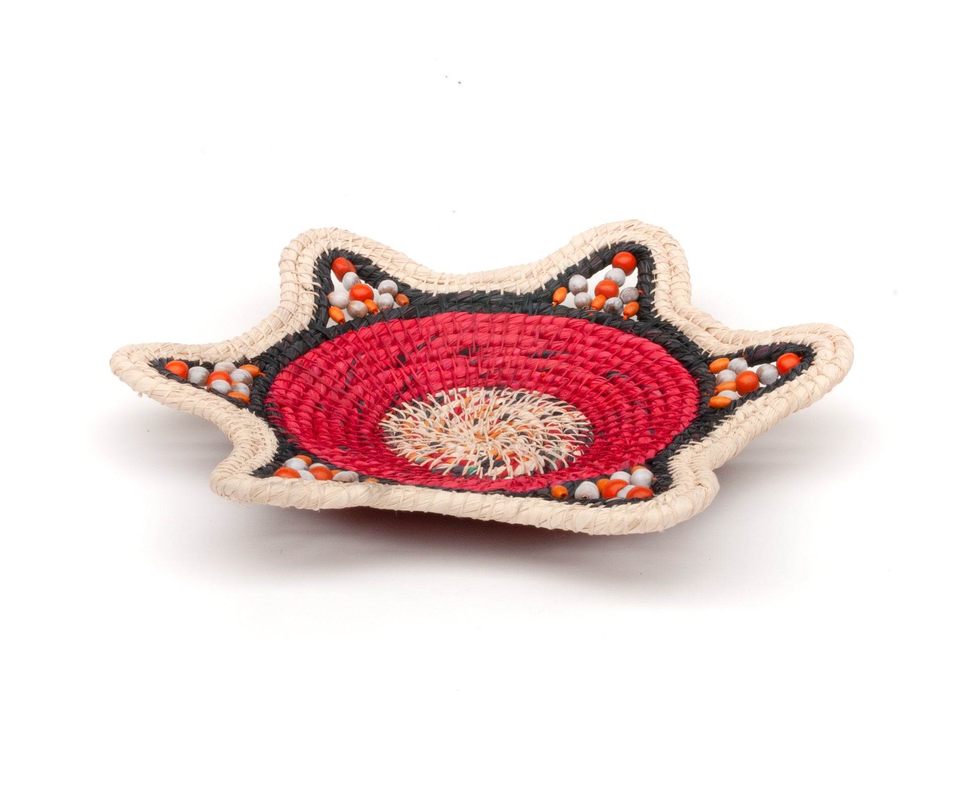 Scarlet Cyclone Handwoven Basket - Fairtrade and Handmade by Peruvian Amazon artisan - Amazon Ecology