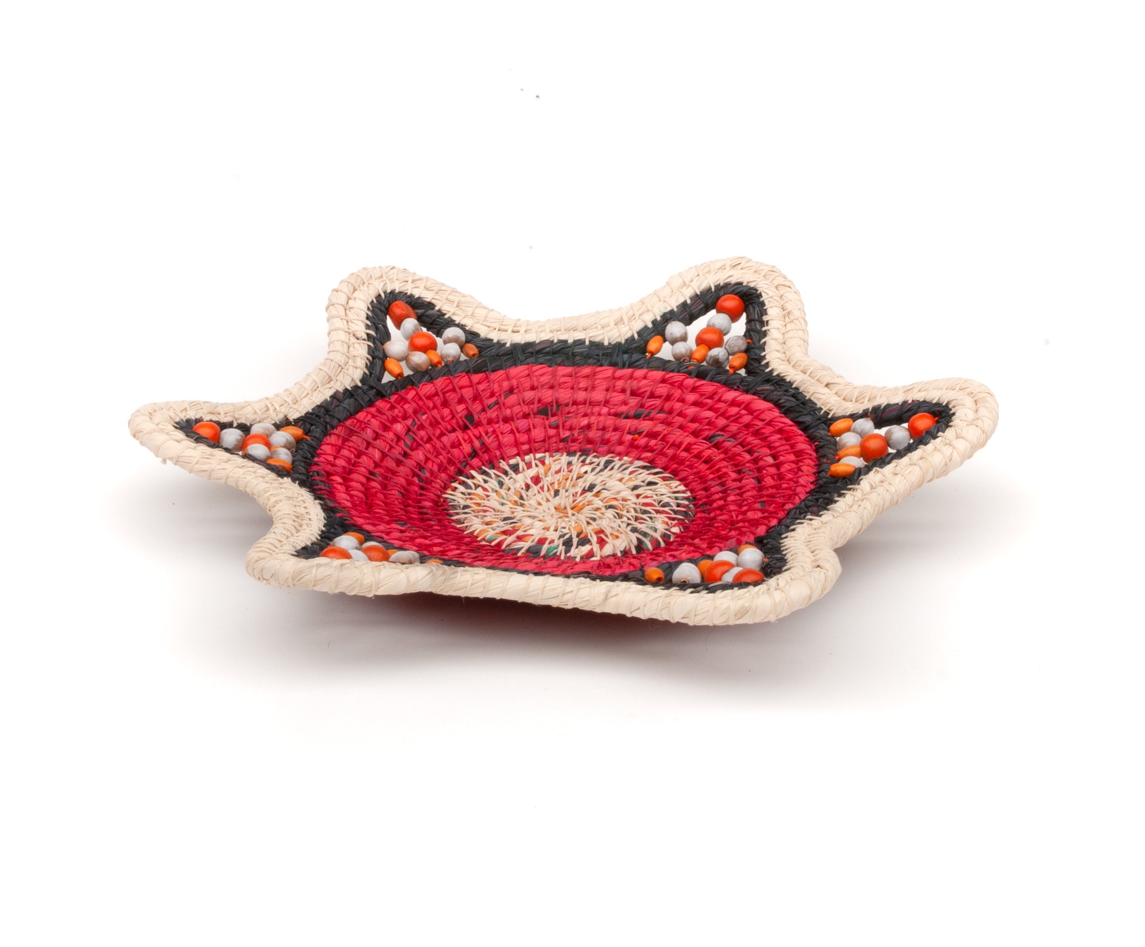 Scarlet Cyclone Handwoven Basket - Fairtrade and Handmade by Peruvian Amazon artisan - Amazon Ecology
