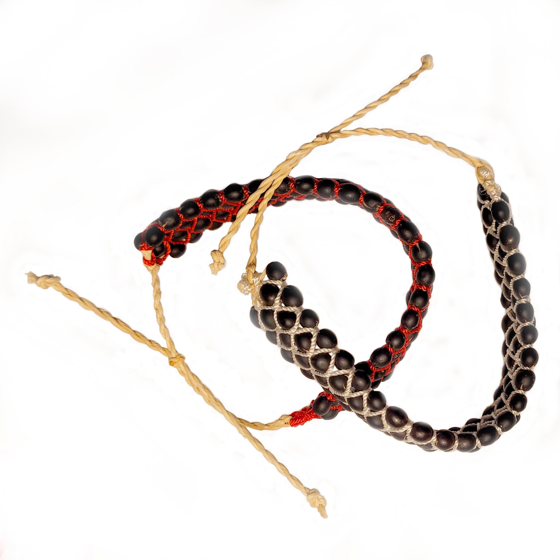 Twin-row achira seed bracelet made by Peruvian Amazon artisan - Amazon Ecology