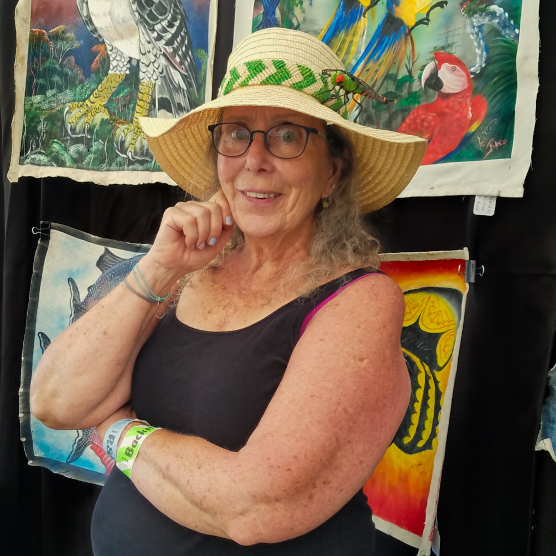 Fair-trade Hand-made Hat band - Emerald tree boa (Loro machaco) - made by Peruvian Amazon artisan - Amazon Ecology