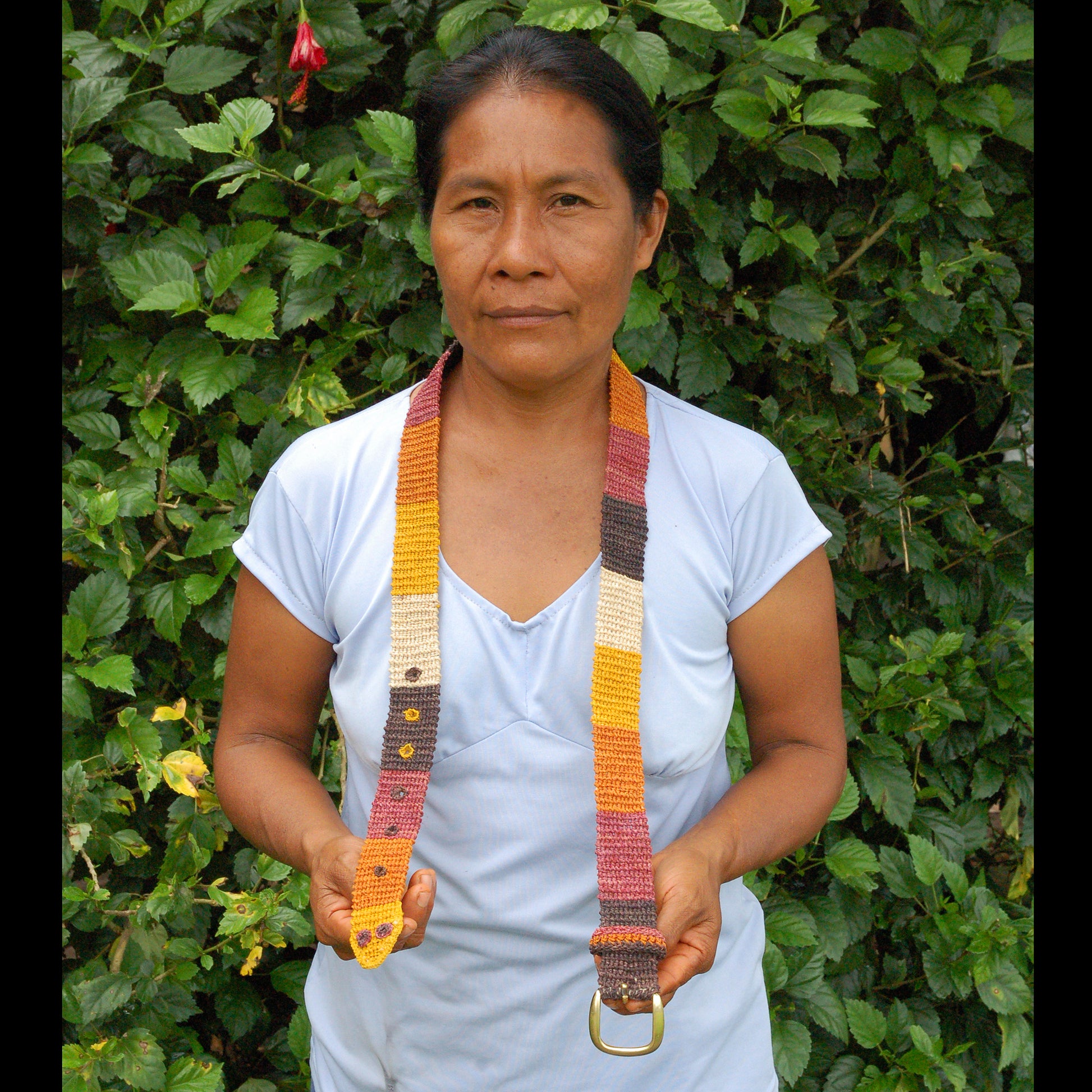 FAIR -TRADE HAND-MADE BELT - 5 COLOR CORAL SNAKE - WOVEN BY PERUVIAN AMAZON ARTISAN - Amazon Ecology