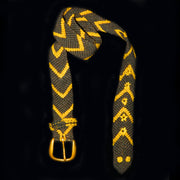 FAIR -TRADE HAND-MADE BELT - BLACK AND YELLOW CHEVRON PATTERN - WOVEN BY PERUVIAN AMAZON ARTISAN - Amazon Ecology