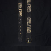 FAIR -TRADE HAND-MADE BELT - BORA LABYRINTH LOGO - BLACK WITH WHITE - WOVEN BY PERUVIAN AMAZON ARTISAN - Amazon Ecology