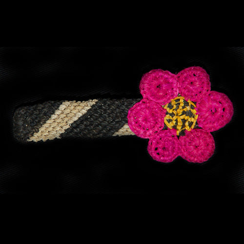 Bora native design hair barrettes - made by Peruvian Amazon artisan - Amazon Ecology