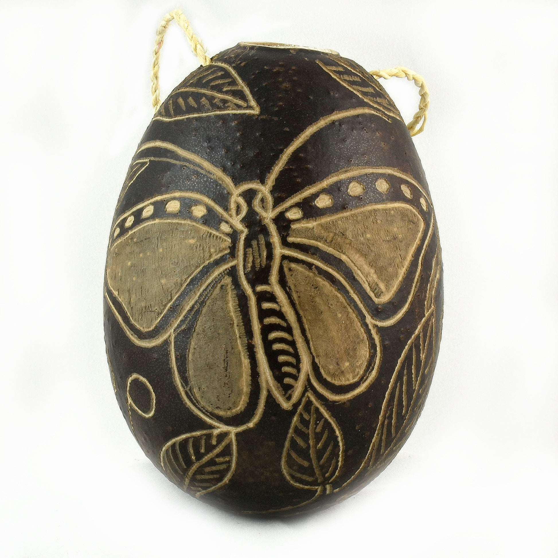 Butterfly Insect Calabash Christmas tree ornament and hand rattle - Amazon Ecology