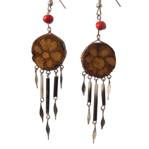 Ayahuasca Vine Earrings with Bamboo, Quill, Huayruru Accent Choices