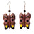 Butterfly Balsa Wood Earrings with Achira Bead - made by artisan from the Peruvian Amazon