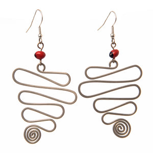 Silver Wire Earrings with Fun Designs