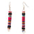 Woven Wrapped Wool Cylindrical Earrings, Multicolored
