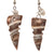 Nakar Shell Earrings, Natural Shell Colors, with Turquoise or Stone Beads
