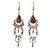 Exquisite Dangling Leopard Jasper Stone and Silver Wire Earrings