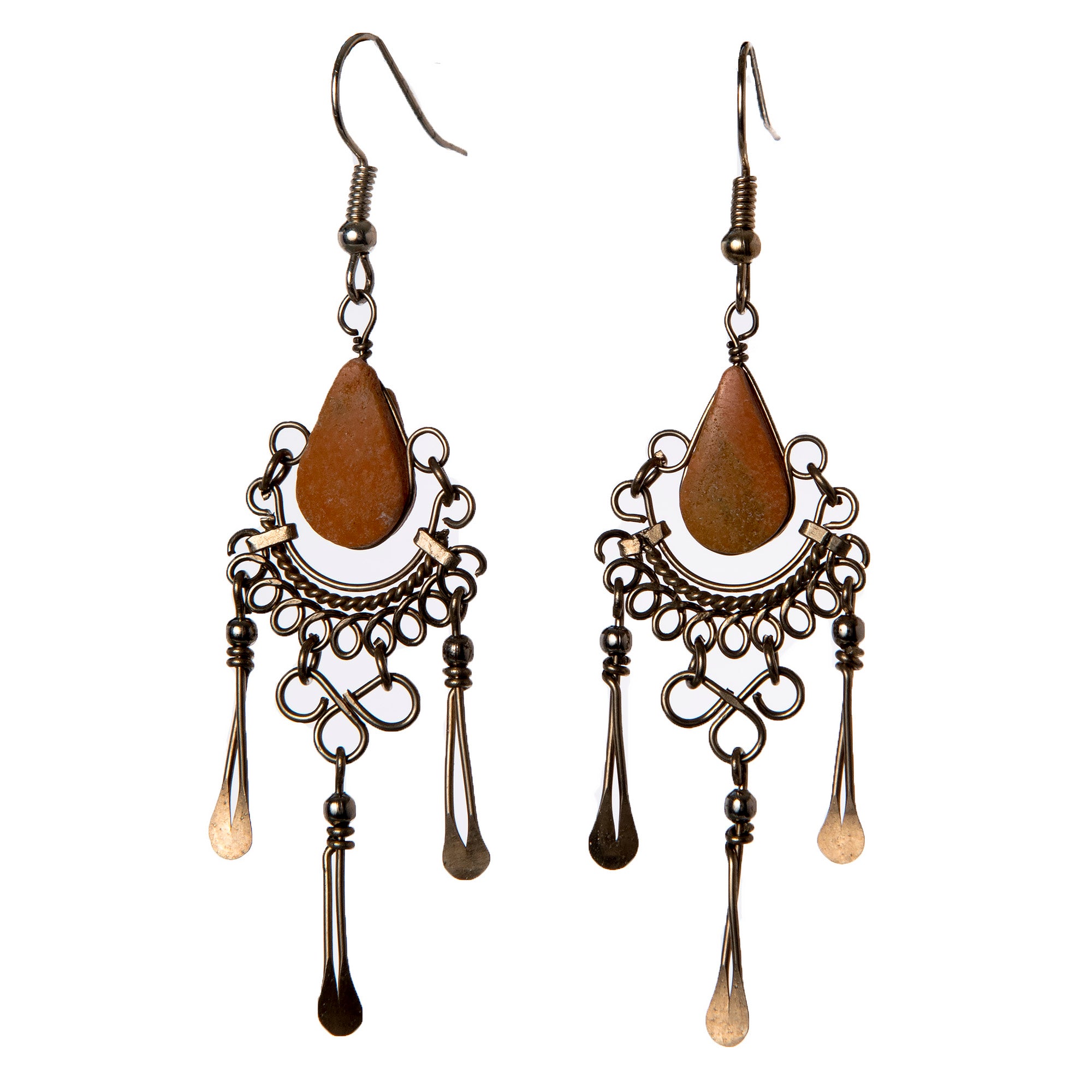 Red Jasper and Silver Wire Earrings, Two Elegant Designs - Amazon Ecology