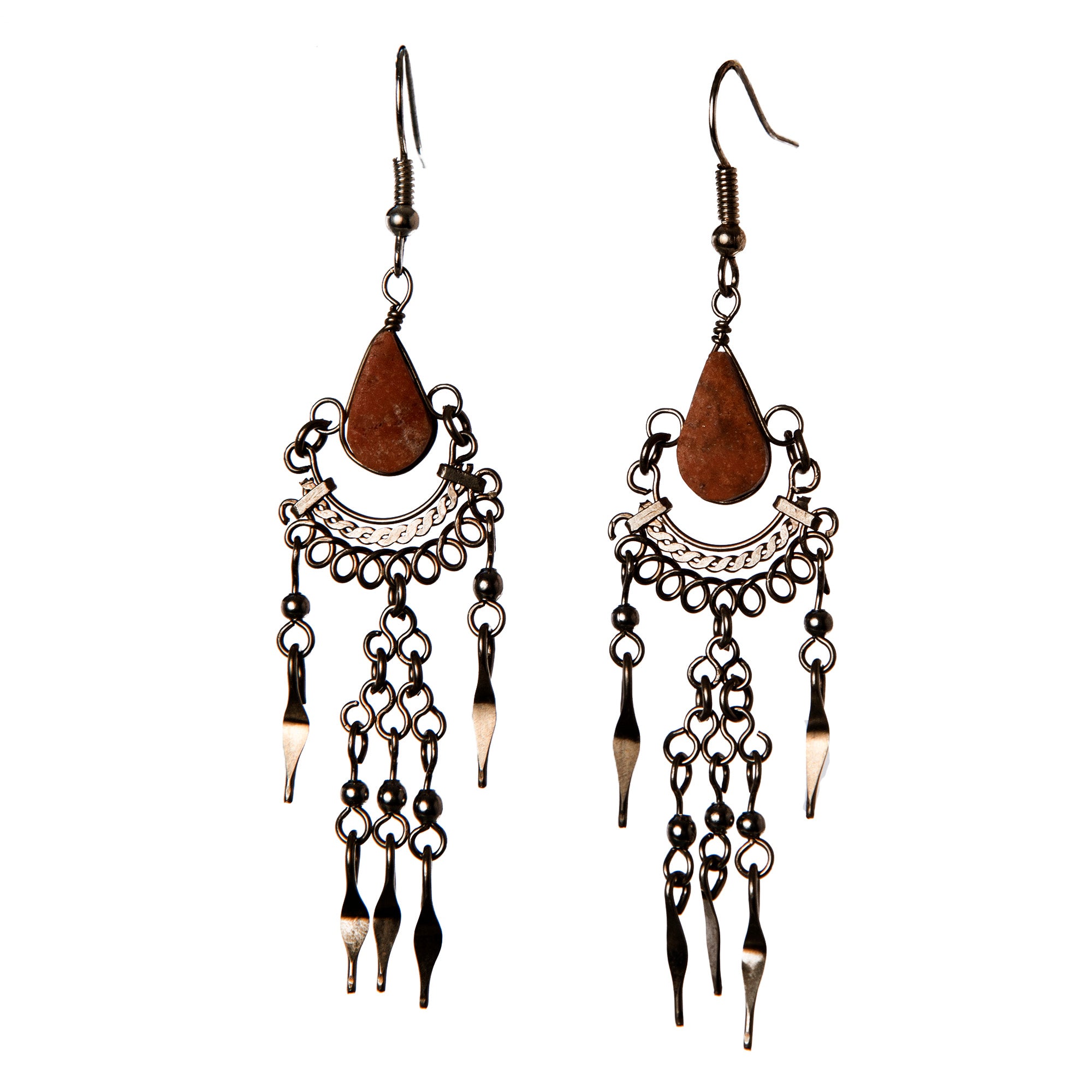 Red Jasper and Silver Wire Earrings, Two Elegant Designs - Amazon Ecology