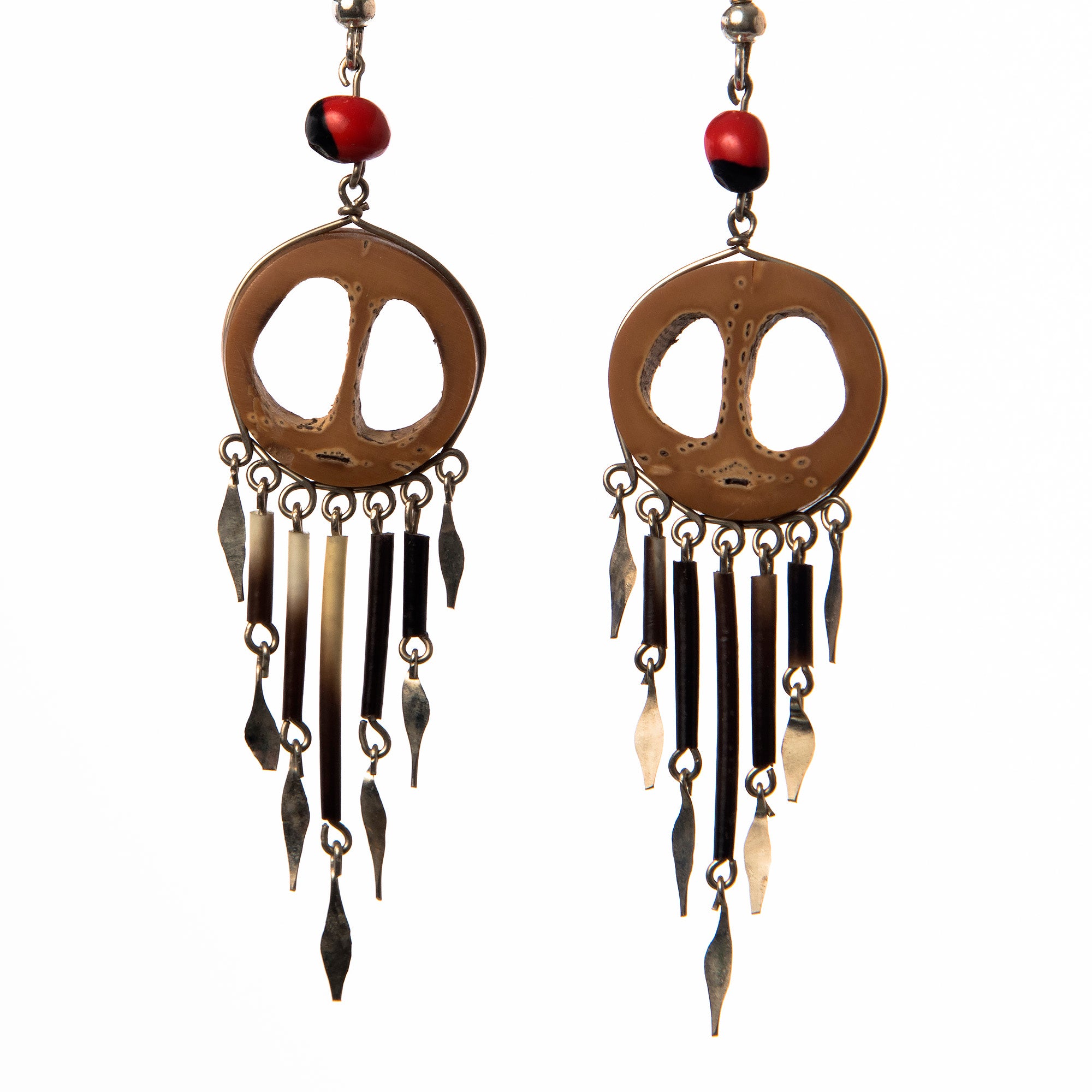 Inayuga Palm and Quill Earrings - made by Peruvian Amazon artisan