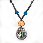 Ayahuasca vine and mother-of-pearl pendant macrame necklace - Amazon Ecology