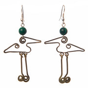 Silver and Bronze Egret Earrings - Amazon Ecology