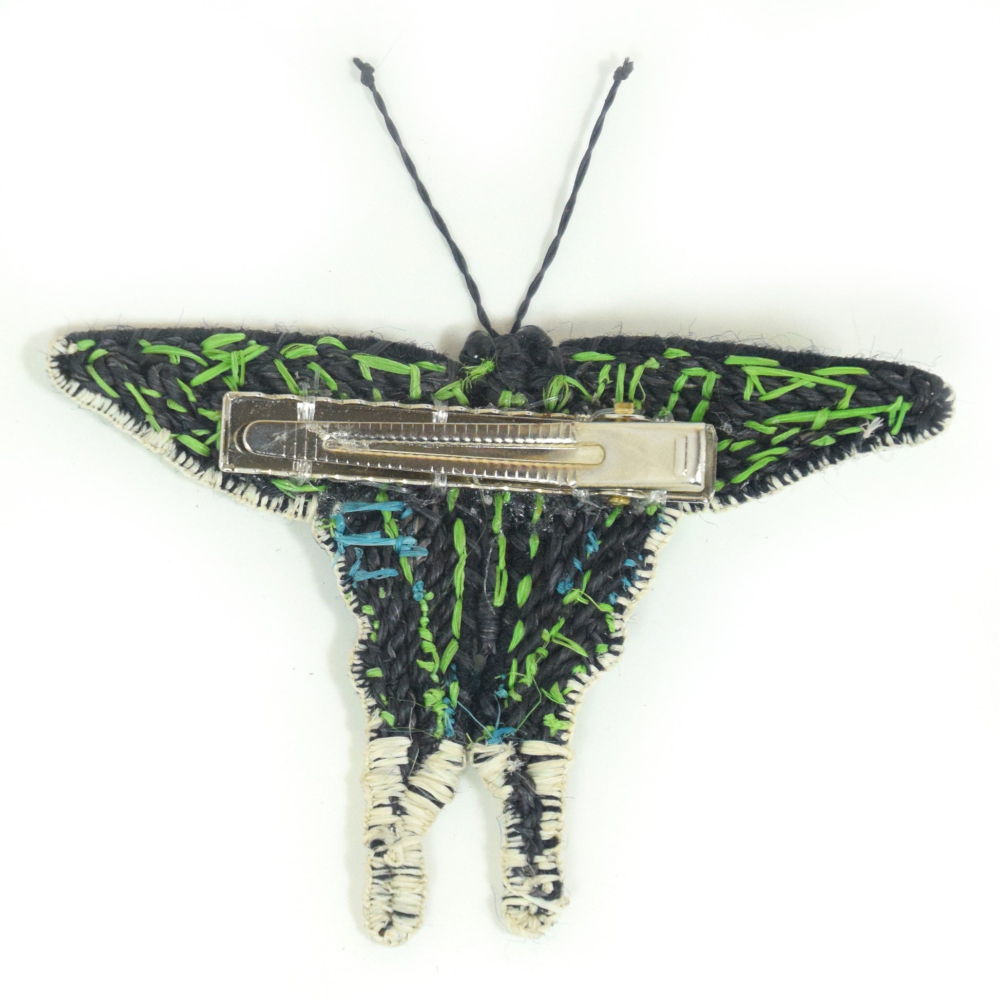 Woven butterfly hair clip barrettes and hat fascinators - Amazon Ecology