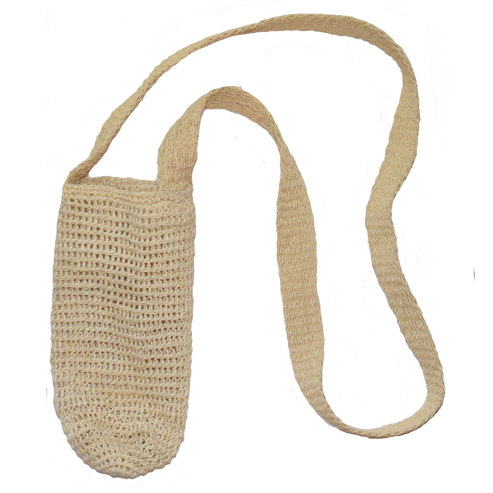 Fair-Trade Bottle Carrier/Wine Tote with natural white chambira - Amazon Ecology